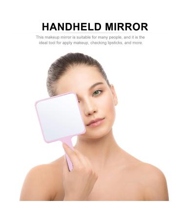 Lurrose Handheld Makeup Mirror with Handle - Double-Sided Cosmetic Mirror for Shaving and Salon Use (Pink) - Buy Online on GoSupps.com