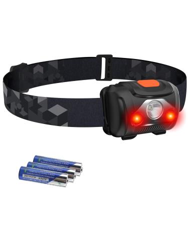 Hosonic headlamp led head lamp red light white light aaa battery headlamp waterproof 4 modes headlight for children adult camping running jogging fishing black - Buy Online on GoSupps.com