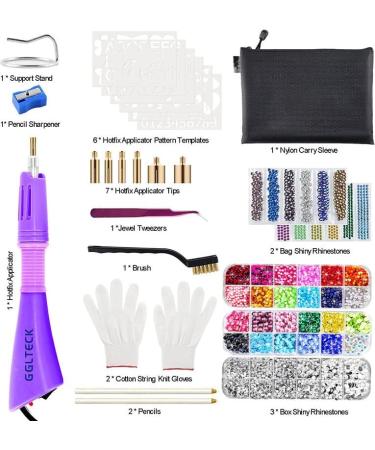 GLTECK Hotfix Applicator Bedazzler Kit | 5784 PCS Rhinestones | DIY Rhinestone Applicator Tool with 7 Tips, Templates, Gloves & Tweezers - Buy Online on GoSupps.com