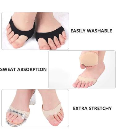 EXCEART Women's No Show Toe Topper Socks - 4 Pairs, Non-Slip Forefoot Metatarsal Cushions for High Heels, Flats, Sandals - Buy Online on GoSupps.com