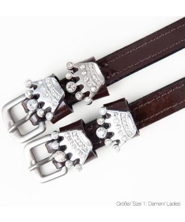 Buy PFIFF 102919 Patent Leather Spur Straps with Rhinestones - Brown Size 2 Children (40 cm x 1.3 cm) | International Shipping Available - Buy Online on GoSupps.com