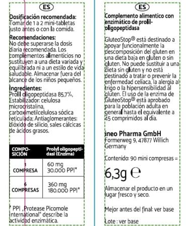 GluteoStop - hilft Gluten abzubauen - 180 Mini-Tabletten - Glutensensitivit t - glutenarme Ern hrung Enzym (180 mini tablets) - Buy Online on GoSupps.com