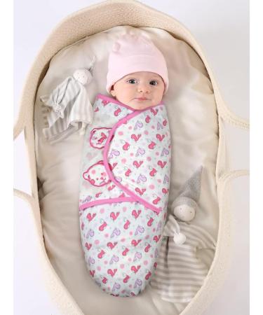 Vicloon Baby Swaddle Blankets - 2Pcs Organic Cotton Wrap for Newborns 4-6 Months, 14-18lbs - Pink - Buy Online on GoSupps.com
