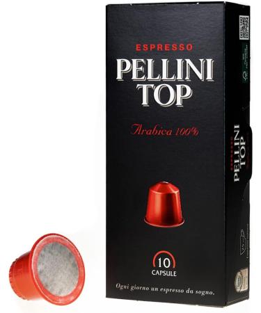 Pellini Caf Top 100% Arabica 120 Nespresso Compatible Coffee Capsules with Intense and Enveloping Aroma and Delicate Roasting Compostable and Self-Protected 12 Packs of 10 Capsules - Buy Online on GoSupps.com