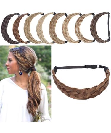 SEGO Extensions hair band braid braids hair hair extension adjustable headband elastic stretch hair part beauty accessory for women light brown l-3.8cm (1.5 ")-50g