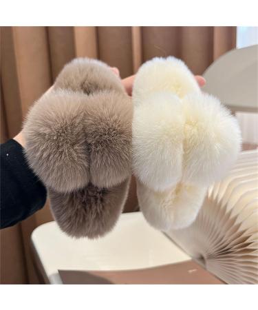 Cute Plush Hair Clips Fluffy Hair Clips Thick Hair Big Paw Clips Plush Hair Clips for Most Women (khaki L) khaki L - Buy Online on GoSupps.com