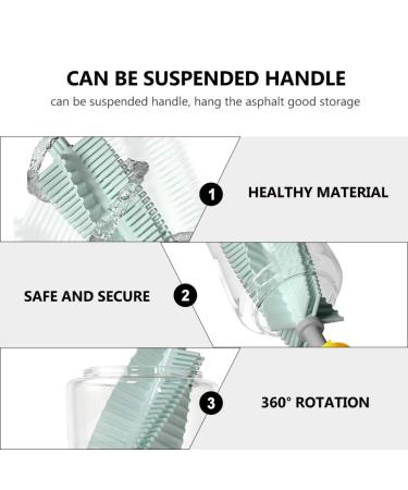 Toyvian Silicone Bottle Brush Set - 2pcs 360 Rotating Baby Bottle Cleaners | Pink & Green Nipple & Pacifier Cleaning Brushes - Buy Online on GoSupps.com