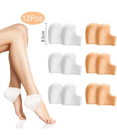 Heeren Cushion: 6 Pairs of Silicone Gel Heel Protectors for Plantar Fasciitis & Cracked Heels - Ultimate Heel Pain Relief Socks - Buy Online on GoSupps.com