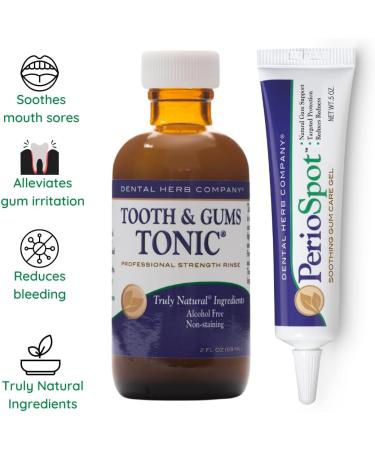 Dental Herb Company Mouth Sore & Gum Care Kit - Natural Relief for Canker Sores & Gum Irritation - 2 oz Mouthrinse & 0.5 oz PerioSpot - International Shipping Available - Buy Online on GoSupps.com