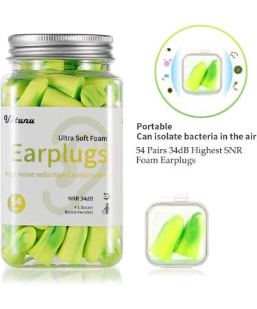 Uktunu Sleep Plug - 54 Pairs of Foam Earplugs for Noise Suppression & Hearing Protection | Comfortable Sleep & Snoring Solution - Buy Online on GoSupps.com