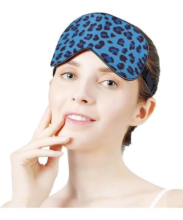 Blue Leopard Animal Print Sleep Mask for Women - Adjustable Eye Shades with Elastic Strap - Buy Online on GoSupps.com