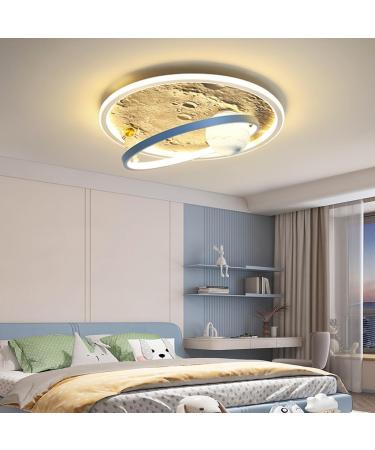 Ruirfh LED Cartoon Ceiling Lamp for Kids - Moon Astronaut Design with Remote Control & Dimming - Perfect for Baby Room Library & Living Room Decoration - Buy Online on GoSupps.com