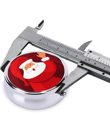 Cute Santa Claus Print Round Pill Box | 3 Compartment Portable Medicine Organizer for Travel & Vitamins - Buy Online on GoSupps.com