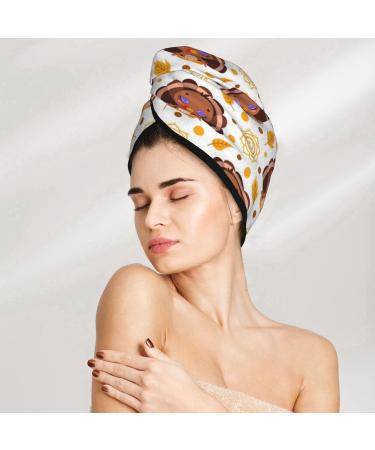 Fall Turkey Microfiber Hair Towel - Super Absorbent & Quick Dry Wrap for Long Curly & Thick Hair - Buy Online on GoSupps.com
