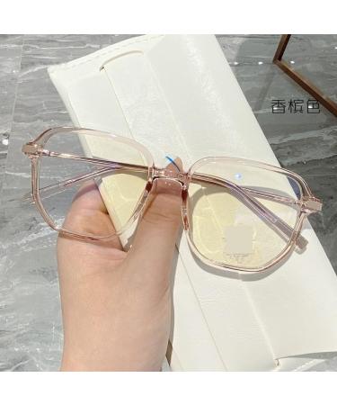 Zhuyiqz oversized square anti-blue light computer reader glare-free reading glasses glasses flat light mirror (color: C4 size: +0.00) +0.00 C4