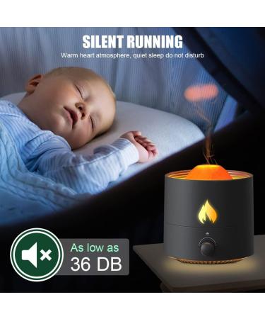 Flame Aroma Diffuser Humidifier 180ml - Noiseless Essential Oil Diffuser for Home Office & Yoga - Black with Auto Shut-Off - Buy Online on GoSupps.com