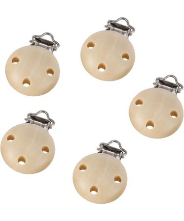 Weisuo 5-Piece Natural Beech Wood Pacifier Clips & Toys - DIY Baby Pacifier Holder for Childhood Essentials & Stocking Charm - Buy Online on GoSupps.com