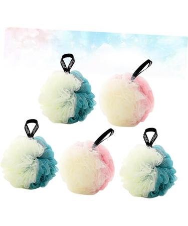 Healeved 5pcs Kids Shower Balls - Mesh Sponge Pouf & Loofah - Large Bath Accessories for Easy Body Wash & Clean - Buy Online on GoSupps.com