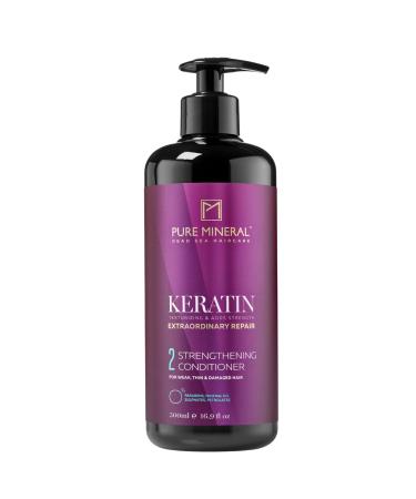 Pure Mineral - Keratin Conditioner for Soft and Strong Hair - Detangling, Nourishing, Anti-Frizz - Free of sulfates, parabens, petrolates - 500ml
