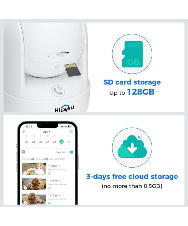 Hiseeu 2K Wireless Security Camera with AI Detection & Night Vision - Indoor CCTV for Home, Baby, Pet - Motion Tracking & Real-Time Alerts - 2.4G WiFi, 2-Way Audio, Siren - CB2 New Version - Buy Online on GoSupps.com