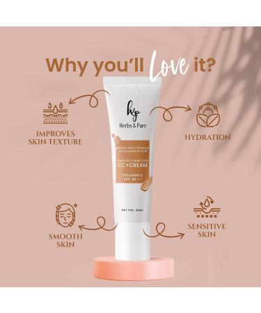 CC+ Cream SPF30PA+++ with Vitamin E|Instant Spot Coverage Light Makeup Glow|Tinted moisturizer|Lightweight| 50ml Pack of 2 (Buy 2 Quantity Get 1 Quantity Free) - Buy Online on GoSupps.com