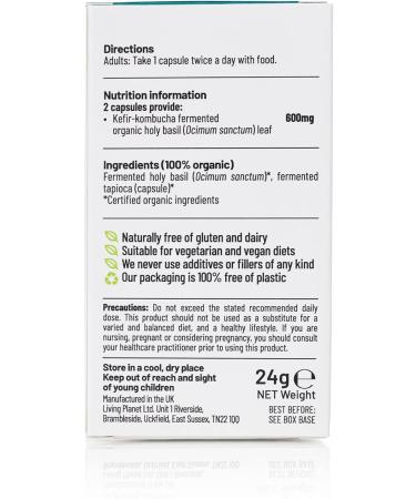 Organic Fermented Holy Basil Supplement - Living Nutrition - Buy Online on GoSupps.com