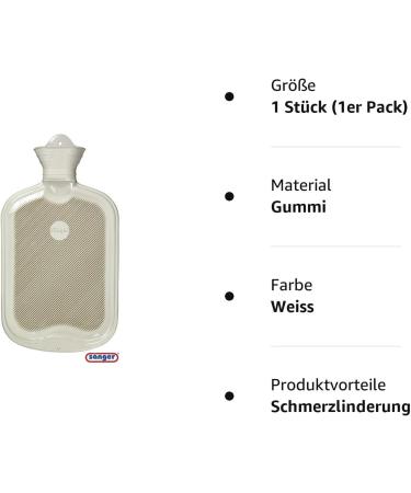 Buy Singer 2.0L Hot Water Bottle (White) - Ideal for Comfort & Pain Relief | Fast International Shipping - Buy Online on GoSupps.com