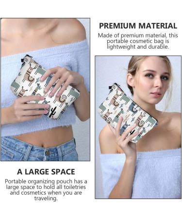 Minkissy Alpaca Cultural Handbag - Waterproof Portable Cosmetics Organizer for Women (22x18 cm) - Buy Online on GoSupps.com