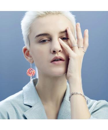 CALLARON 8 Pcs Polymer Clay Earrings Large Dangle Earrings for Women Creative Earrings Silver Hoop Earrings for Women Chunky Women Earrings Lollipops European and American Cane 3X5.3CMx2pcs Assorted Color 2x2pcs - Buy Online on GoSupps.com