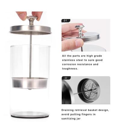 Buy Salon Sterilizer Jar 27 OZ - Glass Cleaning & Sanitizing Jar with Removable Basket for Eyelash Extensions Nail Tools & Barber Implements - International Shipping Available - Buy Online on GoSupps.com