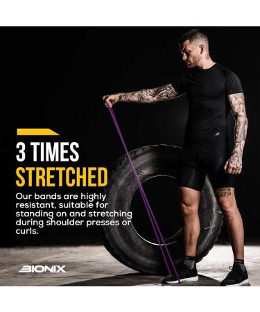 Bionix Pull Up Assistance Bands - Purple 35lb Heavy Latex Resistance Loop for Chin Up Assist, Stretching, Powerlifting - Ideal for Yoga, Pilates, Legs, Glutes - Buy Online on GoSupps.com