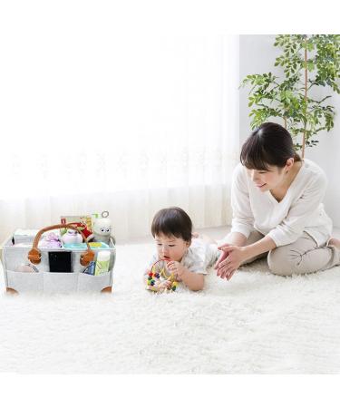 Melwey Diaper Caddy - Nursery Changing Table and Car Storage Basket Organizer | Baby Registry Must-Have for Newborn Essentials | Grey Shower Gift for Baby Boys and Girls - Buy Online on GoSupps.com