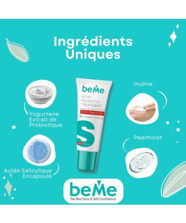 beMe SOS Fast Acne Gel 15 ml - Colorless gel with concentrated formula - Dries and eliminates pimples - Protects with probiotics - Beats acne! - Buy Online on GoSupps.com