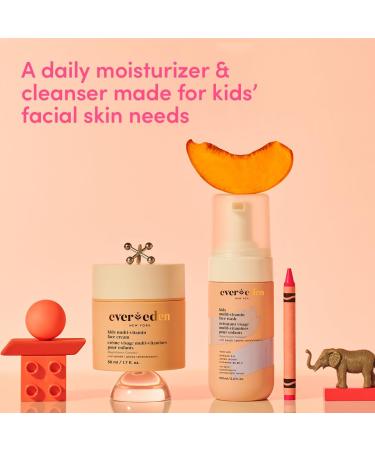 Evereden Kids Happy Face Duo - Vegan Multi-Vitamin Face Wash & Cream Set for Ages 3+ | Nourishing Moisturizing & Protective Skin Care - Buy Online on GoSupps.com