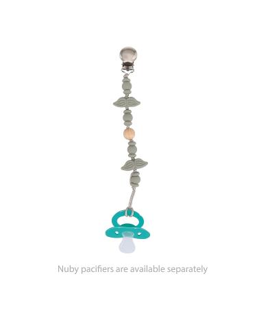Nuby Silicone Pacifier Clip | Mustache Pacifier Holder for Baby | 0+ Months - Buy Online on GoSupps.com