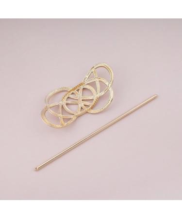 Dervivea Minimalist Gold Hair Stick Pin Viking Celtic Hair Bun Stick Celtic Knot Hairpin Metal Hair Bun Slide Long Hair Stick Decorative Hair Accessories for Women and Girls Headdress - Buy Online on GoSupps.com