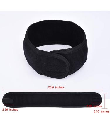 Queta Hair Band for Makeup - Adjustable Terry Cloth Headband with Velcro Fastener - 3PCS Black - Perfect Cosmetic Hair Protection - Buy Online on GoSupps.com