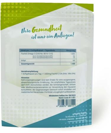 uHealth Fish Oil 1000 mg - Omega 3 Capsules with DHA & EPA - 120 Softgels for Heart & Joint Health - Buy Online on GoSupps.com
