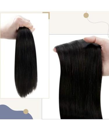 Buy Laavoo Braid Extensions | Real Remy Hair 45cm Clip-In Ponytail - #1B Black - Easy Fit & Smooth 80g - Buy Online on GoSupps.com