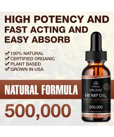 High Potency Hemp Oil 500,000 Extra Strength 2 Pack - Natural Tincture for Relaxation, Sleep, Anxiety & Stress - Organic, Vegan, Non-GMO - 1 Fl Oz (Pack of 2) - Buy Online on GoSupps.com