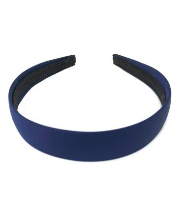 Headband satin covered 2.5 cm wide navy blue