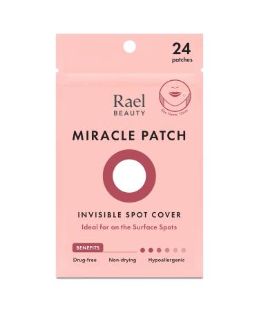 Rael Pimple Patches Miracle Invisible Spot Cover - Hydrocolloid Acne Pimple Patches for Face, Blemishes and Zits Absorbing Patch, Breakouts Spot Treatment for Skin Care, Facial Stickers, 2 Sizes (24 Count) Pink