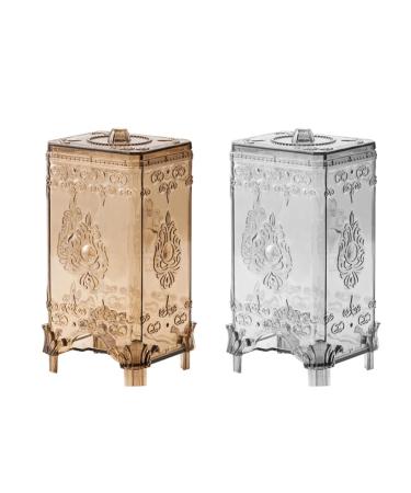 2 Series Box Storage Box made of cosmetic cotton make-ups holder container for bathroom cotton round box holder for make-up pads quadrat box with cotton swab p.s