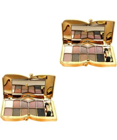 Beavorty 2pcs # Brush with Flash and Glitter Colorful Eye Colors Shadow Makeup Eyeshadow Mirror 1 count (Pack of 1) As Shownx2pcs - Buy Online on GoSupps.com
