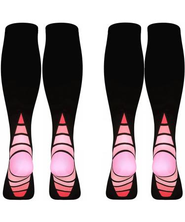 Miana Compression Socks (2 Pairs) for Women & Men - Blue L/XL, Pink - Ideal for Running, Flight, Sports & Travel - Buy Online on GoSupps.com