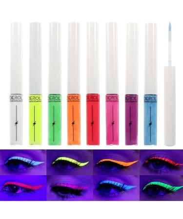 BONNIE CHOICE Neon Liquid Eyeliner Set  8 Colors Matte White Colored Liquid Eyeliner Luminous Neon Eyeliner Waterproof Smudge Proof Fluorescent Eye Face Body Paint Makeup for Daily Wear Halloween Makeup 8 Neon Colors - Buy Online on GoSupps.com