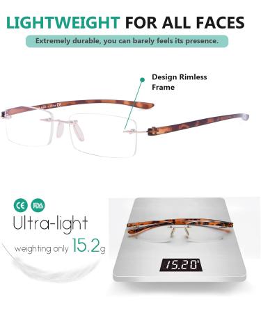 Eyekepper 6-Pack Mix Color Small Rimless Reading Glasses - Frameless Eyeglasses for Men & Women +2.50 Strength - Buy Online on GoSupps.com