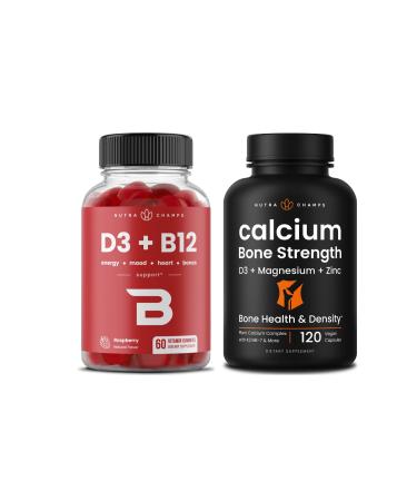 NutraChamps D3 B12 Gummies & Calcium Magnesium Zinc