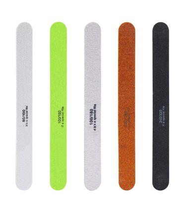 5Pcs Thick Nail Files Artificial Nail Tips File 240/240 Disposable Cuticle Remover Nail Art Styling Tool Beauty Ultrathin Double-sided Nail Art Pedicure Tools