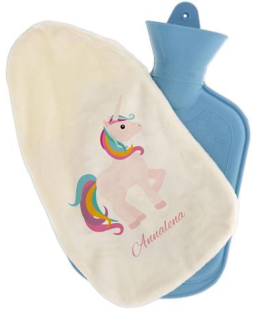 Personalized Hot Water Bottle with Unicorn Cover - Custom Cozy Design for Kids & Adults (800ml) - Perfect Gift Idea - Buy Online on GoSupps.com